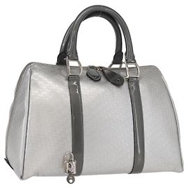 Christian Dior Trotter Canvas Handtasche aus PVC in Grau Silber authentisch yk20143