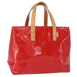 LOUIS VUITTON Monogram Vernis Reade PM Borsa a Mano Rossa M91088 LV Auth BA9357