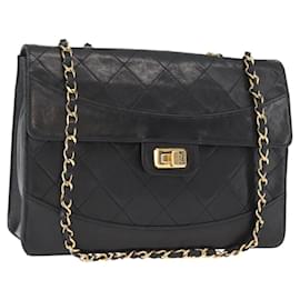 Chanel Vintage Mademoiselle Lock Trapezoid Flap Bag Quilted Lambskin Medium