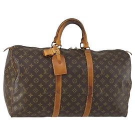 LOUIS VUITTON Bolsa Boston Monogram Keepall 50 M41426 LV Auth 158956