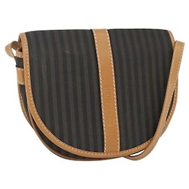 Sac à bandoulière FENDI en toile Pecan Toile enduite marron kaki or Auth ka1330