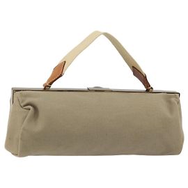 Borsa a mano Miu Miu in tela khaki oro Auth 159399