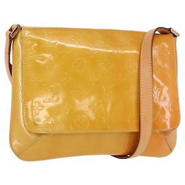LOUIS VUITTON Borsa Thompson Street Monogram Vernis Beige M91301 LV Auth gh1566
