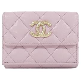 Billetera plegable rosa Chanel AP4084