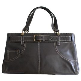 Borsa a Mano Jeans Pocket in Pelle Marrone di Dior