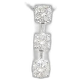 Autre Marque Dreistein-Diamant-Halskette aus Weißgold Au750