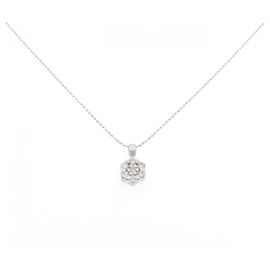 Autre Marque Collana di diamanti in oro bianco Au750 a forma di fiore