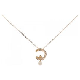 Autre Marque Collana in perle d'acqua dolce in oro rosa 750 con diamanti