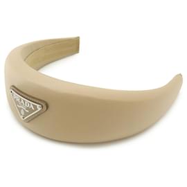 Fascia per Capelli Triangle Prada in Nylon Beige