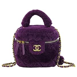 Chanel Coconing Vanity Case con Manico Superiore in Shearling Trapuntato Piccolo