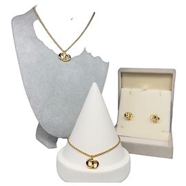 Set collana, orecchini e bracciale Christian Dior con scatola