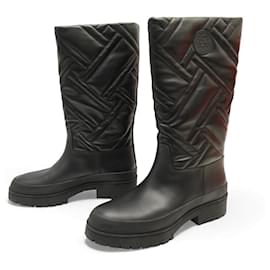 NEUE HERMES FUJI STIEFEL 37 H222048ZV02360 SCHWARZES LEDER STIEFEL SCHUHE - Hermès