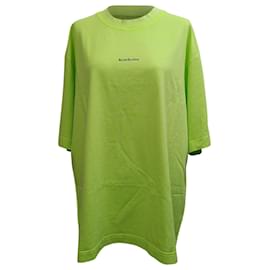 Vestido T-shirt Erin Stamp de Acne Studios en algodón verde neón