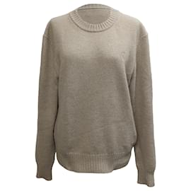 Maglione ricamato AMI Paris in cashmere beige - Ami