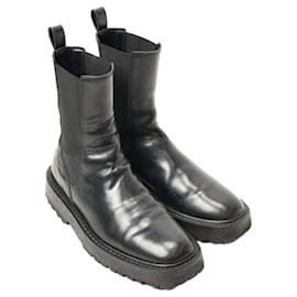 Stivaletti in pelle nera Dries Van Noten