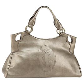 CARTIER Borsa a Mano Marcello in Pelle Oro Auth BA9358