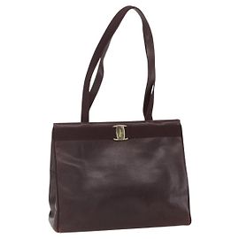 Salvatore Ferragamo Tote Bag aus braunem Leder mit Gold Auth ka1314