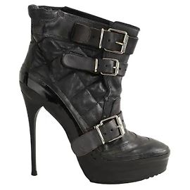 Burberry Botas de cuero negro