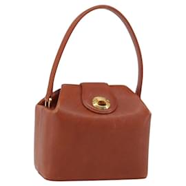 Borsa a mano GIVENCHY in pelle marrone dorato Auth 159082