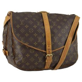 LOUIS VUITTON Monogram Saumur 35 Schultertasche M42254 LV Auth 157246