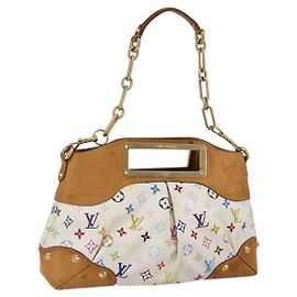 LOUIS VUITTON Borsa a Mano Judy MM Multicolore Monogram 2in1 Bianca M40255 Auth ka1257