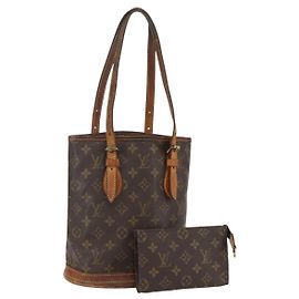 LOUIS VUITTON Monogram Bucket PM Shoulder Bag M42238 LV Auth am10400