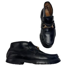Botas de cuero Gucci Horsebit vintage negras EU39