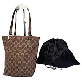 Borsa tote mini vintage Gucci monogramma oro marrone