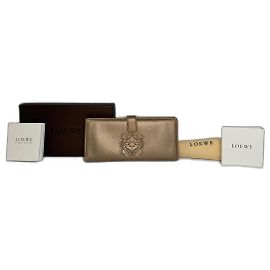 Portafoglio in pelle con logo Angaram di Loewe Madrid Vintage Oro