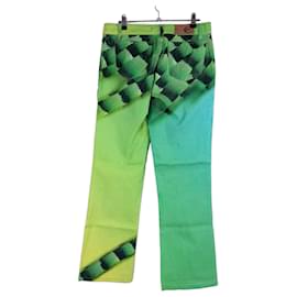 Jeans verdes Just Cavalli con patrón animal