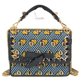 Borsa a mano Fendi KAN I in velluto e pelle