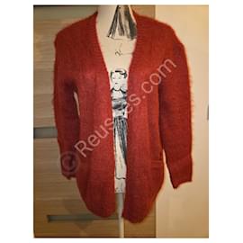 Flauschige Des Petits Hauts Weste - Farbe Ziegel / Rost