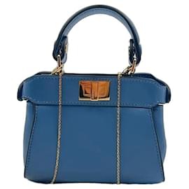 Fendi Nano Peekaboo – Blue Leather