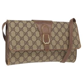 Gucci Borsa a Spalla GG Supreme PVC Beige Oro Auth BA9294