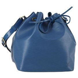 LOUIS VUITTON Schultertasche Petit Noé Epi Blau M44105 LV Auth ka1266