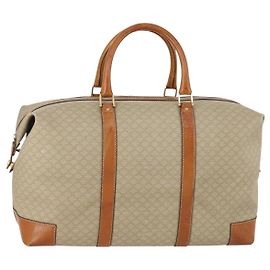 Céline Borsa Boston in tela Macadam CELINE PVC Beige Oro Auth 152180