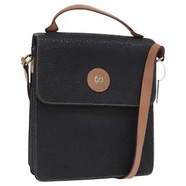 Borsa a Spalla in Pelle Nera e Oro VALENTINO Auth bs32067