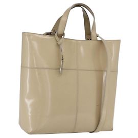 Borsa Tote GUCCI Smalto 2in1 Beige Argento Auth bs31887