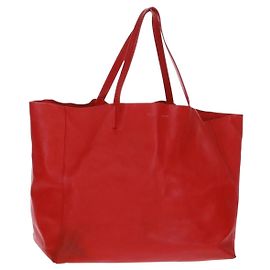 Céline Borsa tote Horizontalkava in pelle rossa e oro Auth bs32104