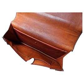 Borsa a mano vintage Hermès modello Brio in pelle color cognac