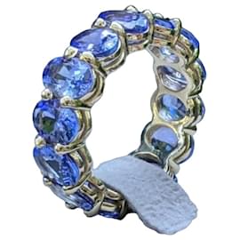14k Weißgold Eternity Ring mit blauen Tansaniten - Autre Marque