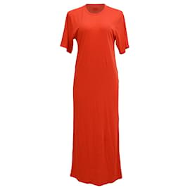 Vestido T-shirt Midi AMI Paris en Algodón Rojo - Ami