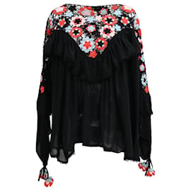 Blusa bordada Alanui en algodón negro