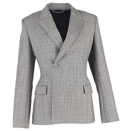 Blazer de cuadros Príncipe de Gales en lana gris de Balenciaga