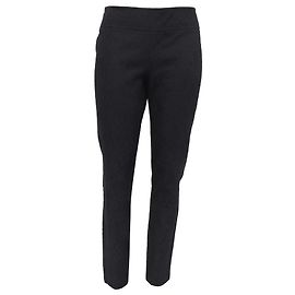 Diane Von Furstenberg Lace Detailed Slim-Fit Trousers in Black Cotton