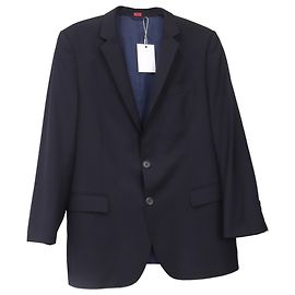 Einreiher mit Taschen aus marineblauer Wolle von Hugo Boss