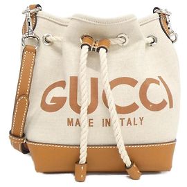 Bolso de hombro de lona de algodón y lino Gucci 777166 FACV3