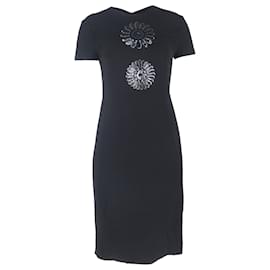 Vestido ajustado de viscosa negra con lentejuelas Prada