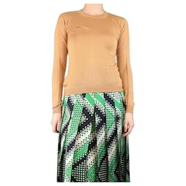 Top in seta marrone lavorato a maglia - taglia UK 8 - Marni