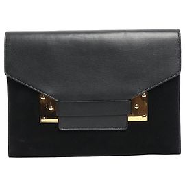 Sophie Hulme Bolsa de couro e camurça preta